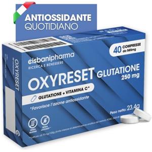 CISBANI PHARMA Glutatione Integratore Antiossidante con Vitamina C | Formula Arricchita con Vite Rossa, Zinco e Selenio - Oxyreset 24 Compresse