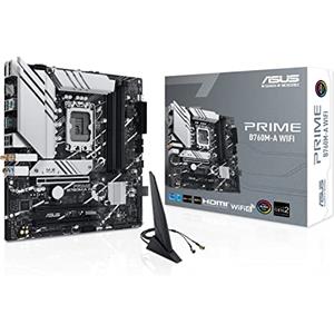 ASUS PRIME B760M-A WIFI, Scheda Madre Intel mATX, Slot DDR5, Nera | LGA 1700, PCIe 5.0, 2 slot M.2, WiFi 6E, USB 3.2 Gen 2, Type-C