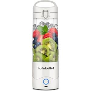 nutribullet Portable - Frullatore Portatile da 475ml Bianco | Frullatore Smoothie, Tazza in Tritan Senza BPA, Lama a 4 Punte in Acciaio Inox, Ricaricabile Via USB-C, NBP003W