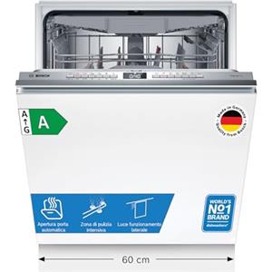 Bosch SMH4ECX27E Serie 4 Lavastoviglie incasso a scomparsa totale | Lavastoviglie a scomparsa totale, Smart, Apertura della porta a fine ciclo, Zona pulizia intensiva, Made in Germany