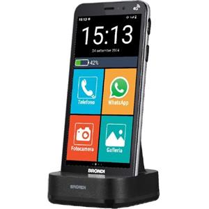 BRONDI AMICO VERO 4G+ NERO + FLIP COVER SMARTPHONE PER ANZIANI TASTO SOS TORCIA