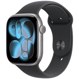 APPLE - Watch Series 11 GPS 46mm Cassa Alluminio Grigio Siderale con Sport Band Nero - S /M - SPEDIZIONE GRATUITA