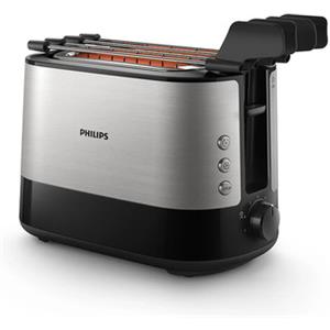 Philips Viva Collection Tostapane HD2639/90, 730W, 2 pinze, 7 livelli di tostatura, vassoio raccogli briciole