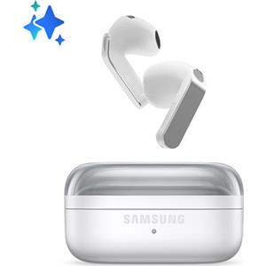 Samsung Galaxy Buds4, White, Corpo in metallo, Altoparlante a 1 via, equalizzatore adattivo, Chiamate cristalline, Audio a 360°, ANC, Controllo adattivo