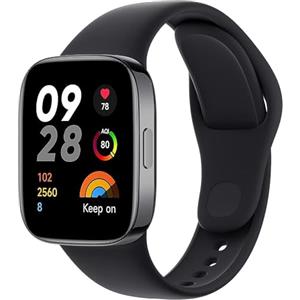 XIAOMI Redmi Watch 3, Display AMOLED HD 1.75, Telefonate Bluetooth, Monitoraggio della SpO2 e Frequenza Cardiaca, Resistenza all'Acqua 5ATM, Autonomia di 12 giorni, 121 Modalità Fitness, Nero