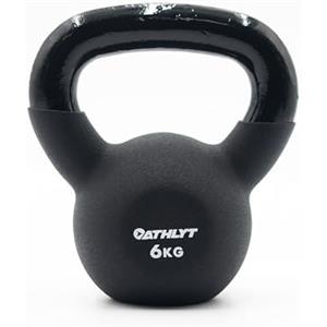 Athlyt Kettlebell Rivestiti in Neoprene | Base piatta, Impugnatura larga, Rivestimento che protegge il pavimento, Ideale per casa, 2kg a 20kg