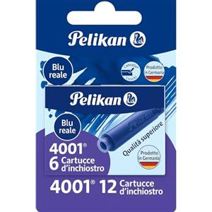 Pelikan Cartucce d'inchiostro 4001 tp / 6 Blu Reale 2x 6 Pezzetti blister | Pelikan Cartucce d'inchiostro standard 4001, inchiostro blu reale, confezione da 12