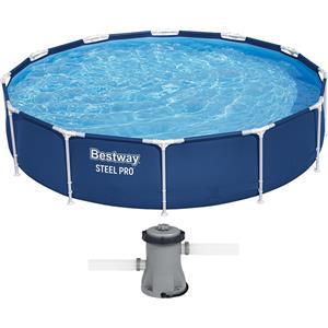 Bestway Steel Pro 56681 - Ø366x76 cm - Piscina Rotonda + Pompa filtro 16 W