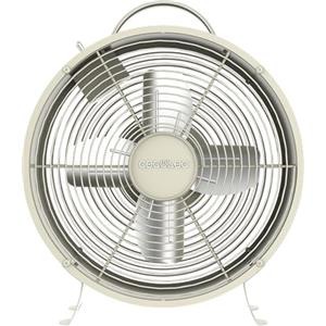 Cecotec - Ventilatore Da Tavolo EnergySilence 400 RetroDesk Beige. 25 W di potenza, 8 pollici, 4 pale aerodinamiche, design minimalista, 2 velocità, base robusta e stabile