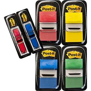 Post-it Segnapagina Index, 4 Dispenser + 2 GRATIS, 25,4 mm x 43,2 mm | Adesivi per Marcare, Evidenziare o Codificare a Colori; Aderiscono Saldamente, si Rimuovono senza Residui, con Dispenser