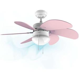 Cecotec Ventilatore a Soffitto EnergySilence 3600 Vision Purple. 50 W, 92 cm di Diametro, Lampada, 3 Velocità, 6 Pale Reversibili, Funzione Estate/Inverno, Interruttore a Catena, Bianco/Lilla
