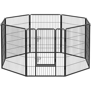 Feandrea Recinto per Animali Box per Cani, 8 Pannelli 77 x 100 cm, Nero PPK81H
