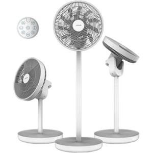 Cecotec Ventilatore a Batteria EnergySilence 2600 Sunflower Portable. 3 in 1, 22 W, Motore BLDC, Diametro 13", Batteria da 2600 mAh, Display LED, Telecomando, Controllo Tattile e Oscillazione