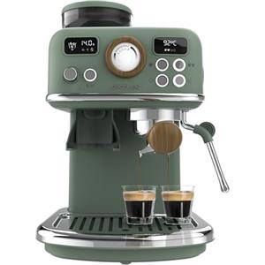 Cecotec Macchina per Caffè Espresso Power Espresso 20 Tradizionale Grind. 1500W, Macinacaffè 20 Livelli, 20 Bar, PID, Thermoblock, Steamer, Cold Brew, Caffè Macinato Fresco con Sempre Crema Perfetta