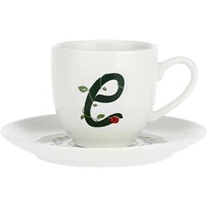 La Porcellana Bianca - Tazzina da Caffè con Piattino Lettera 'E' in Gift Box - Solotua - Arredo Casa, Tè, Caffè e Colazione - Porcellana - 90 cc