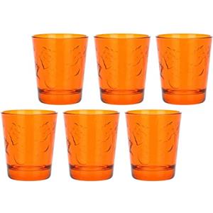 THUN - Amazon Limited Edition 2022 - Set di Bicchieri in Vetro Colorato, Set da 6 Pezzi Colore Arancione