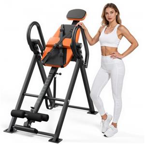 VEVOR Panca ad Inversione Schiena Collo Carico 136kg Stretching Fitness Pieghevole, Attrezzatura per Decompressione di Esercizio Spalla, Sviluppo Muscolare, Cinghia di Limitazione Multiposizione