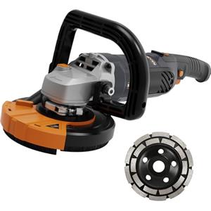 MAXXT Smerigliatrice per calcestruzzo, MAXXT professionale 125 mm, con potente motore da 1500 W, kit di restauro senza polvere, smerigliatrice angolare e per intonaco versatile