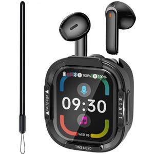 Relxhome Cuffie Traduzione Simultanea con Schermo LCD, 150 Lingue/9 Modalità di Traduzione, Auricolari Traduttore Simultaneo Bluetooth 6.0, 60H Cuffie Traduttore Istantaneo con APP per Viaggi/Studio/Business