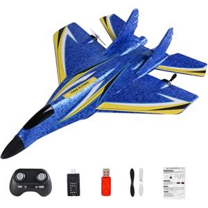 Generico Aerei RC - Aereo Telecomandato Con Colorate A LED | Giocattolo Volante A | Doppio Motore, Velivolo Da Esterno Per Apprendimento Precoce Per Principianti, Volo Stabile Di Facile Controllo, Impermeab