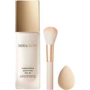 Miraglow Fondotinta Adattivo over 50-30ml | Miraglow Fondotinta Bianco che si Adatta al Colore Della Pelle SPF 30+, Inviare Pennello Applicatore + Spugna per Trucco