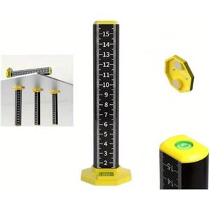 Cartongesso fai da te Staffa Magnetica per Livella Laser, Allineamento Controsoffitti Cartongesso, Lega di Alluminio, Doppia Bolla di Livello, Righello di Posizionamento, Uso Professionale