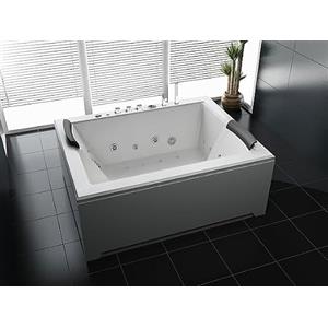 Wellness Point Vasca idromassaggio Torino, 180 x 142 cm, per 3 persone, vasca idromassaggio con 16 idrojet e 16 airjet, riscaldamento, sistema audio Bluetooth, cascata, luce colorata, vasca da bagno in acrilico
