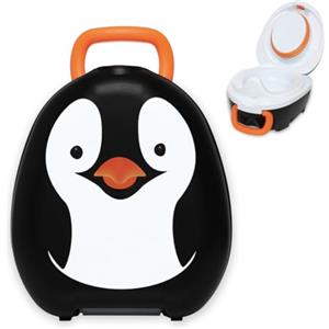 My Carry Potty - Vasino da Viaggio Antigoccia (Pinguino - In bianco e nero) | Antigoccia brevettato, meno di 1 kg, riutilizzabile senza sacchetti; ideale per asilo, auto e vacanze; da 18 mesi