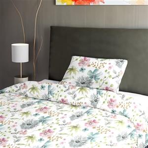 Ruggeri Set Copripiumino Piazza e Mezza, Cotone, Made In Italy, Eden | 1 lenzuolo a sacco di 200 x 200 cm con risvolto di 40 cm e 1 federa di 50 x 80 cm con chiusura a sacco di 20 cm