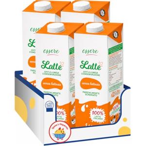 Generic Latte UHT Parzialmente Scremato Senza Lattosio, 1 Litro, 100% Latte Italiano, Alta Digeribilità, Tappo Richiudibile, Confezione Multipla da 4/8/12 Pezzi (4 PEZZI)