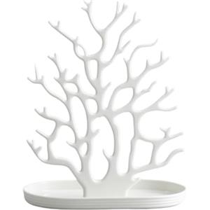 Yunmeryker Espositore a Torre per Gioielli, Ideale per Donne E Ragazze, Perfetto Come Idea Regalo, Moderno Supporto per Gioielli, Adatto Anche per Orecchini, Ane, Bianco
