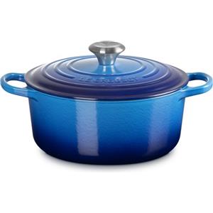 Le Creuset Evolution, cocotte rotonda 24 cm in ghisa vetrificata - azure blu