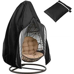 Zimohe Copertura della Sedia Dondolo,Rattan da Giardino Wicker Coperture Mobili Impermeabili per Sedie Sospese - Antipolvere Protettiva Copertina,190x115cm (Nero)