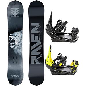 RAVEN Set da Snowboard - Tavola Snowboard Lion + Attacchi s230 Nero, Lime