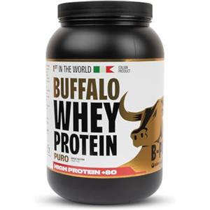 B-Power Sierolat Buffalo Whey +80 Proteine in Polvere Concentrate Gusto Puro 100% Italiane da Latte di Bufala, 25g di Proteine 5.5g BCAA Vitamine Gruppo B e D per supporto muscolare (34 dosi x 1020g)