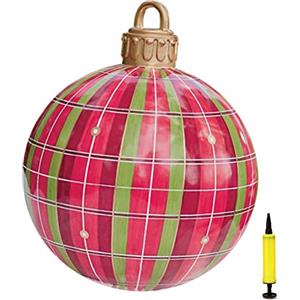 Settoo Palline di Natale 60cm, Addobbi Natalizi Gonfiabili per Albero di Natale a Palle Personalizzate Giganti, per Decorazione da Giardino Addobbi Gonfiabili