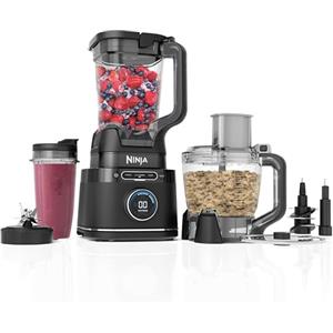 Ninja Detect Power Processor Pro, Frullatore Robot da Cucina Multifunzione | Nero, 1200 W, Tritatutto, Bicchiere Monoporzione, Caraffa da 2 L, Lame per Impastare, Frullare, Tritare, Miscelare, TB401EU