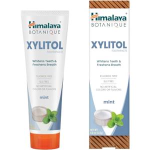 Himalaya Botanique Dentifricio allo Xilitolo, formula alla menta senza fluoro che aiuta a ridurre la placca e rimuovere le macchie superficiali, senza SLS, vegano, 113 g