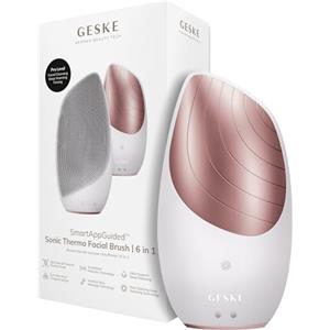 GESKE Sonic Facial Brush 6 in 1 Detergente viso con effetto termico | SmartAppGuided™ | Pulizia della pelle | Spazzola per la pulizia con funzione riscaldante | Massaggiatore facciale