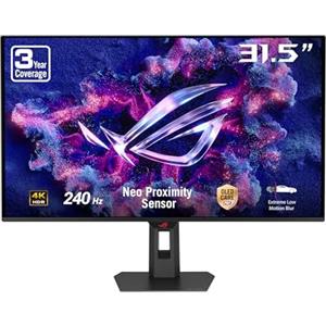 ASUS ROG STRIX OLED XG32UQDMS, Monitor Gaming da 31,5" 4K QD-OLED, Nero | (3840 x 2160), 240 Hz, 0,03 ms (GTG), Compatibile con G-SYNC, Sensore Neo Proximity, DisplayWidget Center