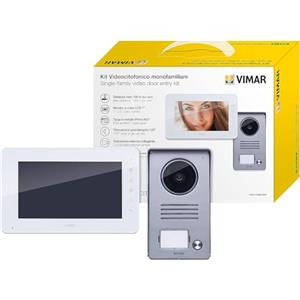 Vimar K40910 Kit Videocitofono Monofamiliare da Parete, Grigio la Targa e Bianco Il Monitor