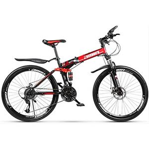 ASDF Mountain Bike Adulto 26 Pollici Freno A Doppio Disco Freno Studente Adulto Bicicletta Bicicletta Assalto Bicicletta Pieghevole Veicolo (Red, 26 Inches)