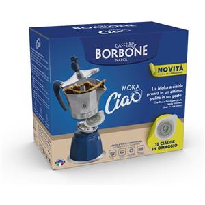 CAFF BORBONE MokaCiao Caffettiera Moka a cialde - Acciaio-blu