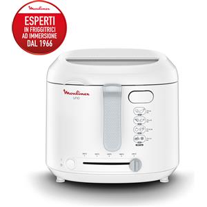 Moulinex AF2031 Friggitrice, Uno, Capacita di 1 Kg per 4 persone, Capacita olio 1,8 L, Bianco