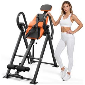 VEVOR Panca ad Inversione Schiena Collo Carico 136kg Stretching Fitness | Pieghevole, Attrezzatura per Decompressione di Esercizio Spalla, Sviluppo Muscolare, Cinghia di Limitazione Multiposizione