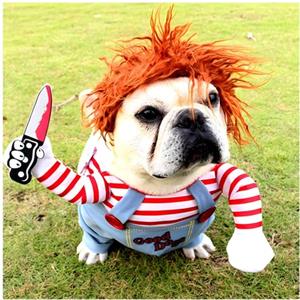 DELIFUR Dog Awful Costume Pet Vestiti di Halloween Cat Cosplay Party Suit Funny Dog Costume Cani di taglia piccola e grande (L)