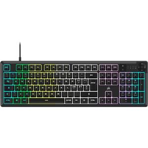 Corsair K55 CORE RGB Tastiera da Gioco a Membrana Cablata - Nero | Layout QWERTY Italiano, Interruttori Silenziosi e Reattivi, Resistenza al Versamento, RGB a Dieci Zone, PC, Mac