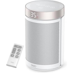 Dreo Termoventilatore a Risparmio Energetico 34 dB Silenzioso, 1500W PTC Ceramica Elettrico con Termostato, Protezione Surriscaldamento e Ribaltamento, Timer 12H, per Camera da Letto, Atom 316 Argento