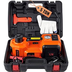 VEVOR Martinetto idraulico elettrico a carrello, 5 Tonnellate CC 12V 180W 15A Pressione 10bar Martinetto elettrico cilindro idraulico 155-450 mm Kit di Attrezzi per Martinetto Idraulico Sollevatore