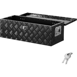 VEVOR Cassetta Portautensili Struttura in Alluminio per Cassone di Camion, con Maniglia Laterale e Chiavi di Blocco, Organizzatore per Rimorchi, Camper, 76,2 x 330,2 x 243,84 mm, Nero